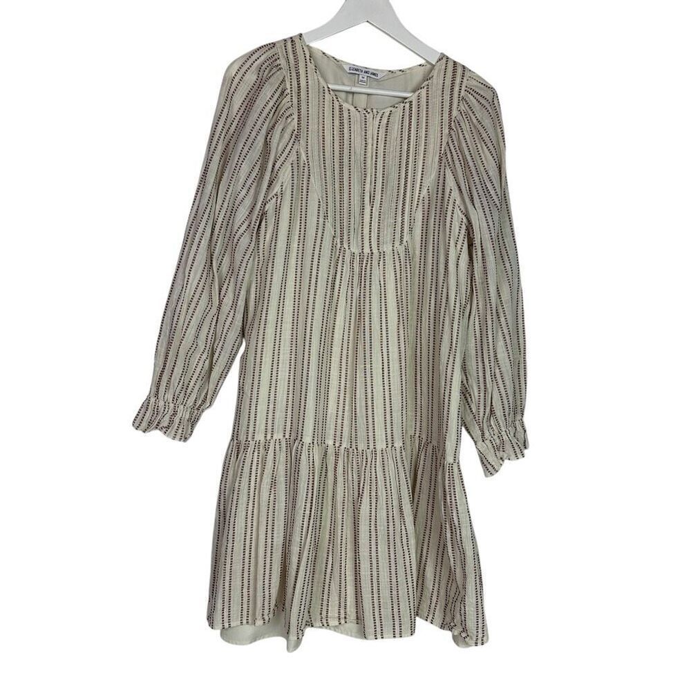 Elizabeth and James Striped Cotton Peasant Dress Size Medium